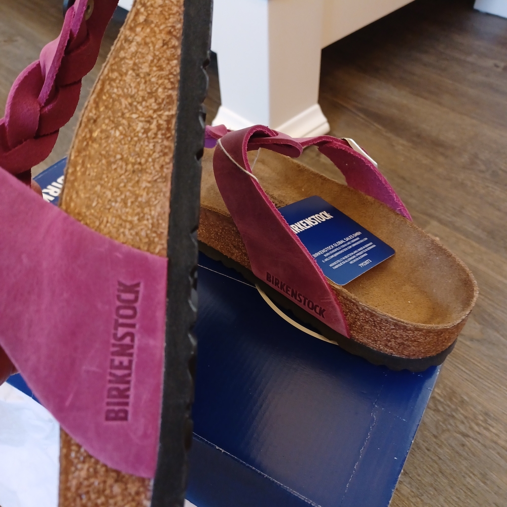 NWT Birkenstock Festival Fuchsia Gizeh Braided Sandals Size 9 - Picture 4 of 7